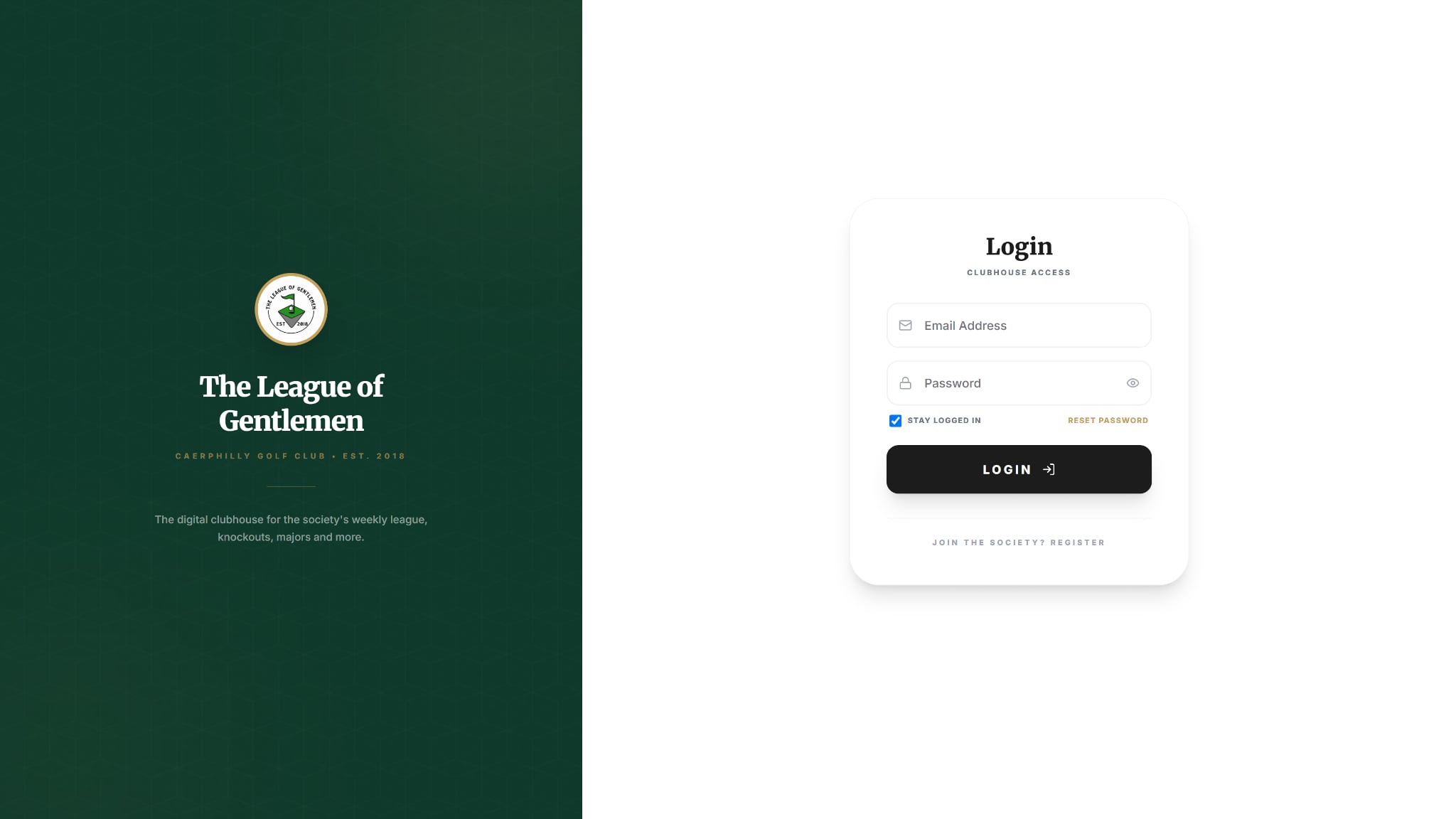 The LOG: desktop view, website designed and built by Studio RR