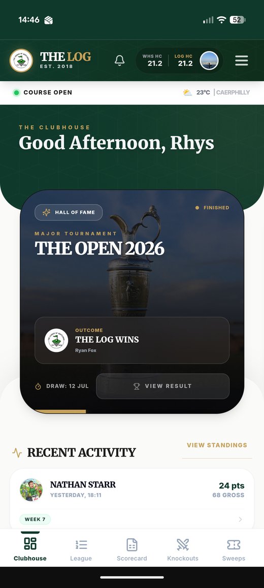The LOG: mobile view, website designed and built by Studio RR
